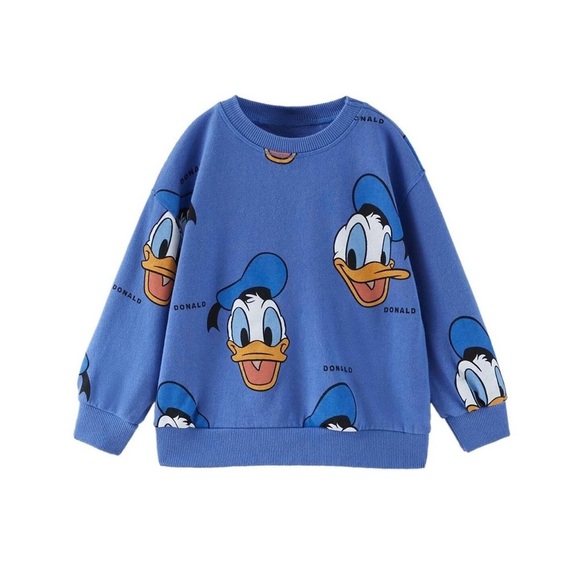 [KID] ZARA Baby Sweater 12–18M Blue Donald Duck | 100% Cotton Knit - Picture 2 of 7